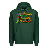 Sports Green steppin into juneteenth heels Premium Hoodie - CowGirlArtShop