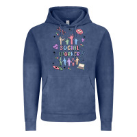 Vintage Denim social worker Vintage Hoodie - MaliasSmallBusiness
