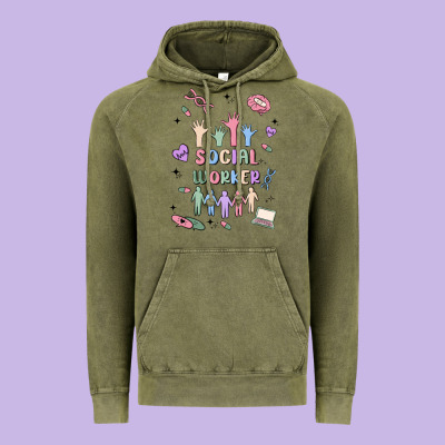 Social Worker Vintage Hoodie Designed By Maliassmallbusiness