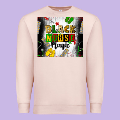 Black Nurse Magic Premium Sweatshirt Designed By Cowgirlartshop