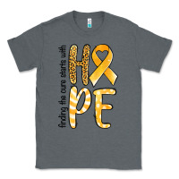 Charcoal Heather Finding the cure starts with hope Childhood Cancer Classic Tee - NancyCooperArtShop