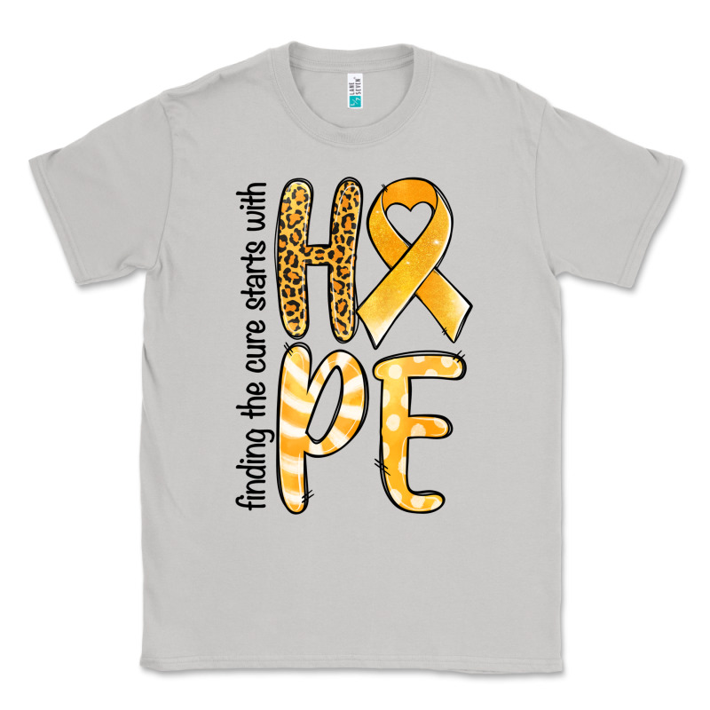 Finding The Cure Starts With Hope Childhood Cancer Classic Tee by NancyCooperArtShop | Teevron