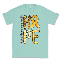 Seafoam Finding the cure starts with hope Childhood Cancer Classic Tee - NancyCooperArtShop