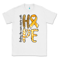 White Finding the cure starts with hope Childhood Cancer Classic Tee - NancyCooperArtShop