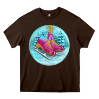 Chocolate Brown ice skate christmas ornament Heavy Core Tee - BundleAndBundleShop