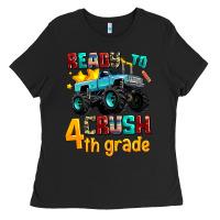 Black ready to school crush 4th grade Ladies Tee - AdoDesignShop