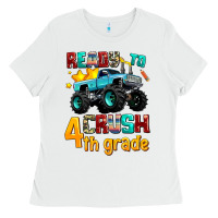 White ready to school crush 4th grade Ladies Tee - AdoDesignShop
