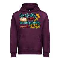 Mauve Wine Fearfully And Wonderfully Made Urban Hoodie - BundleAndBundleShop