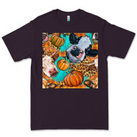 Plum autumn cows seamless pattern Premium Tee - BundleAndBundleShop