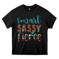Black smart  sassy fierce Heavy Core Tee - JahusDesignShop