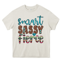 Cream smart  sassy fierce Heavy Core Tee - JahusDesignShop