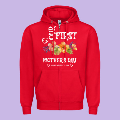 Our Fırst Mother's Day Mommy & Scarlette 2020 Zipper Hoodie Designed By Bettercallsaul