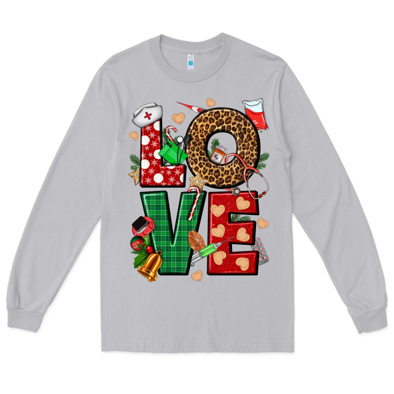 Love Nurse Christmas Long Sleeve Tee by NancyCooperArtShop | Teevron