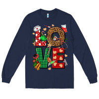 Navy Love Nurse Christmas Long Sleeve Tee - NancyCooperArtShop