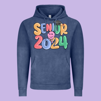 Senior 2024 Vintage Hoodie Designed By Maliassmallbusiness