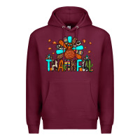 Burgundy thankful turkey Premium Hoodie - JahusDesignShop