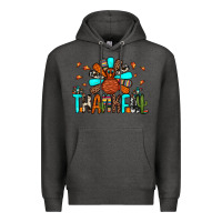 Charcoal Heather thankful turkey Premium Hoodie - JahusDesignShop