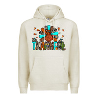 Oatmeal Heather thankful turkey Premium Hoodie - JahusDesignShop