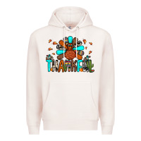 Pale Pink thankful turkey Premium Hoodie - JahusDesignShop