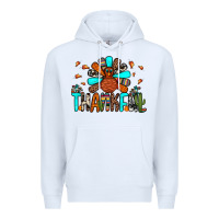 White thankful turkey Premium Hoodie - JahusDesignShop