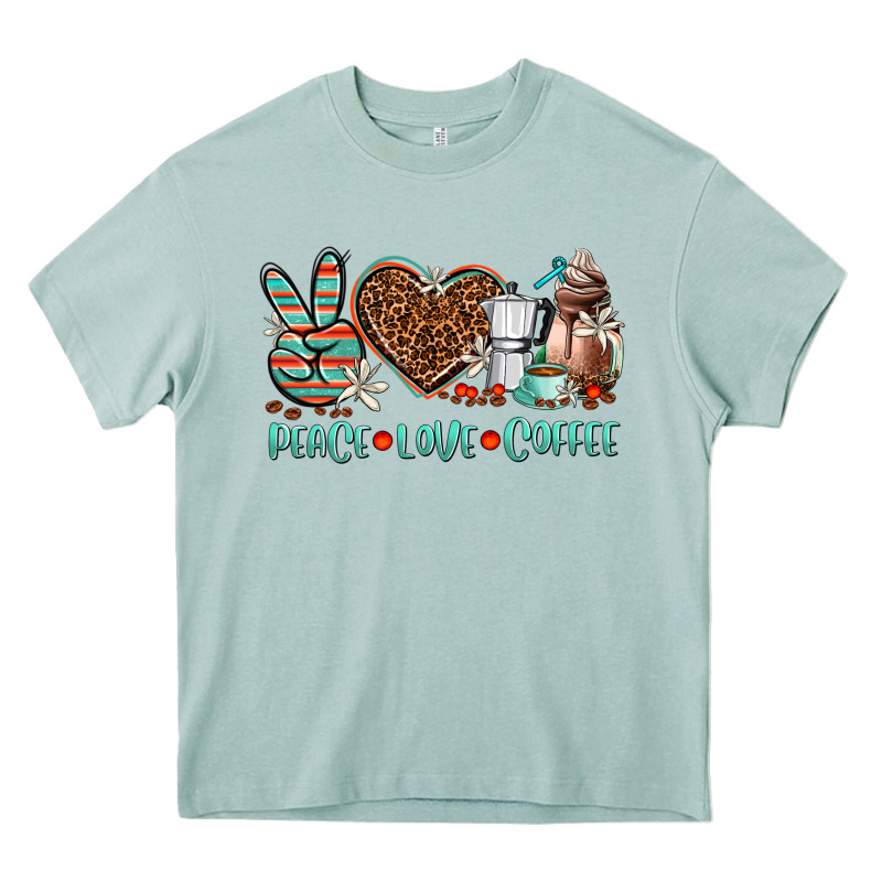Peace Love Coffee Heavy Core Tee by AdoDesignShop | Teevron