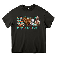 Asphalt peace love coffee Heavy Core Tee - AdoDesignShop