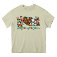 Mossy peace love coffee Heavy Core Tee - AdoDesignShop
