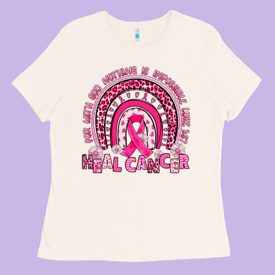 Heal Cancer Rainbow Ladies Tee Designed By Jahusdesignshop