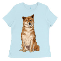 Baby Blue shiba inu Ladies Tee - RanaPortraitStore