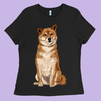 Shiba Inu Ladies Tee Designed By Ranaportraitstore