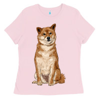 Bubblegum Pink shiba inu Ladies Tee - RanaPortraitStore