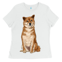 White shiba inu Ladies Tee - RanaPortraitStore