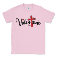Bubblegum Pink valentine cross glitter Classic Tee - MaliasSmallBusiness
