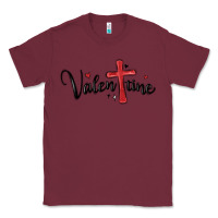 Burgundy valentine cross glitter Classic Tee - MaliasSmallBusiness