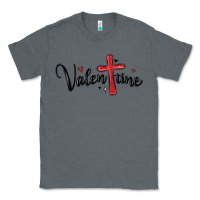 Charcoal Heather valentine cross glitter Classic Tee - MaliasSmallBusiness