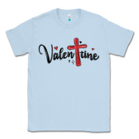 Dusty Blue valentine cross glitter Classic Tee - MaliasSmallBusiness
