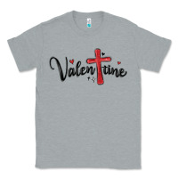 Heather Grey valentine cross glitter Classic Tee - MaliasSmallBusiness