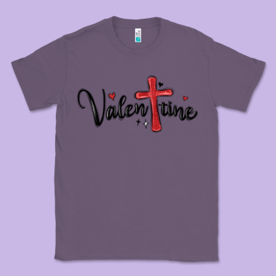 Valentine Cross Glitter Classic Tee Designed By Maliassmallbusiness