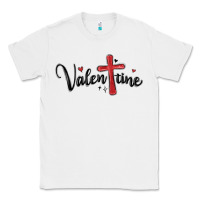 White valentine cross glitter Classic Tee - MaliasSmallBusiness