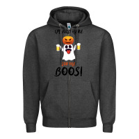 Charcoal Heather I'm Just Here For The Boos Zipper Hoodie - Bettercallsaul