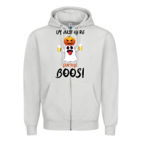 Dove Grey I'm Just Here For The Boos Zipper Hoodie - Bettercallsaul