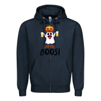 Navy I'm Just Here For The Boos Zipper Hoodie - Bettercallsaul