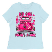 Baby Blue breast cancer no one fights alone truck football Ladies Tee - JahusDesignShop