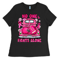 Black breast cancer no one fights alone truck football Ladies Tee - JahusDesignShop