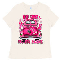 Bone breast cancer no one fights alone truck football Ladies Tee - JahusDesignShop