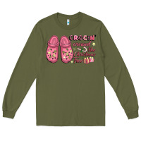 Army Green Pink Christmas crocin' around the Christmas tree Long Sleeve Tee - NancyCooperArtShop
