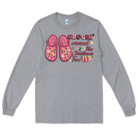 Heather Grey Pink Christmas crocin' around the Christmas tree Long Sleeve Tee - NancyCooperArtShop