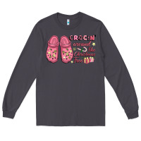 Smoke Pink Christmas crocin' around the Christmas tree Long Sleeve Tee - NancyCooperArtShop