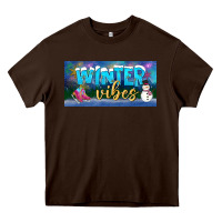 Chocolate Brown winter vibes license plate Heavy Core Tee - BundleAndBundleShop