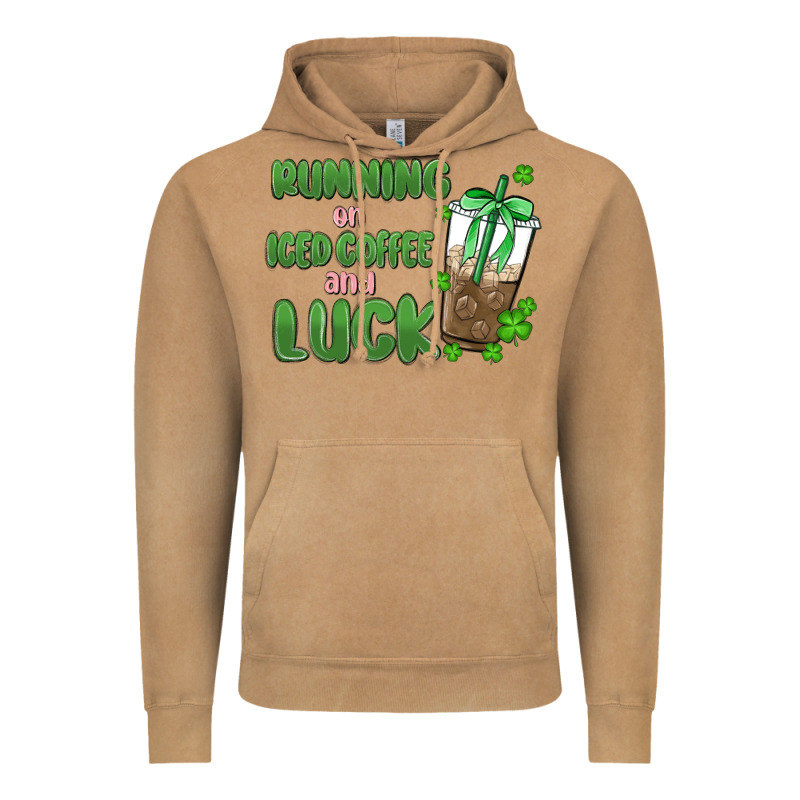 Iced Coffee And Luck Vintage Hoodie by MaliasSmallBusiness | Teevron